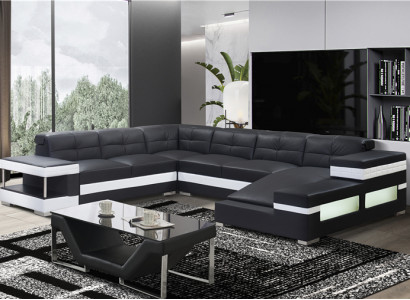 Couch Sofa Living Landscape U Shape Corner Sofa Couch Set Upholstered Big XXL Sofas